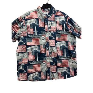 American Legacy 2XL Patriotic USA Flag Mount Rushmore Washington Monument Shirt